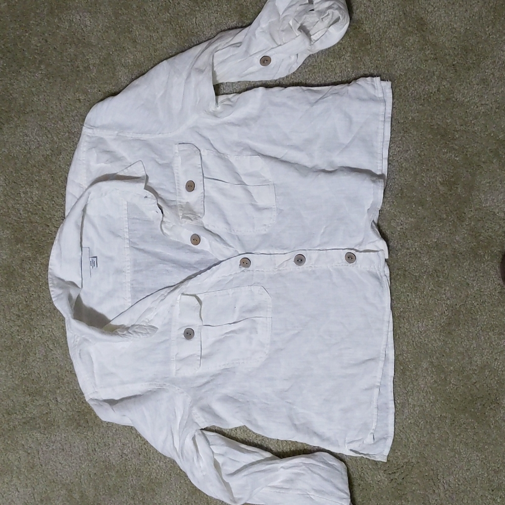 American eagle cropped button up shirt